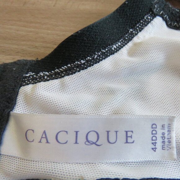 CACIQUE Butterflies and Blooms Lace Padded Bra Navy Blue White - Size 44DDD - Picture 14 of 14